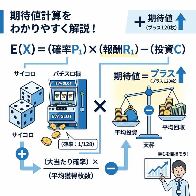 パチスロの期待値とは?天井狙いで勝てる仕組みを数学的に図解解説