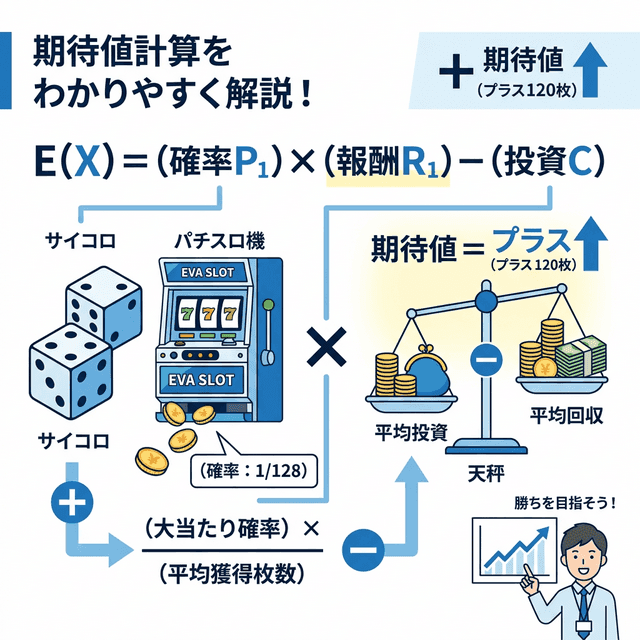 スロットの期待値とは?計算のやり方と天井狙いで勝てる仕組みを図解【パチスロ】