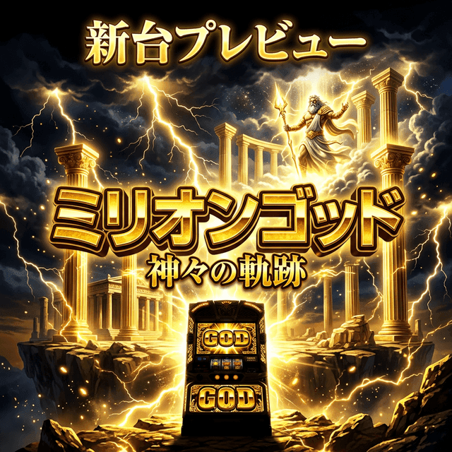 【新台プレビュー】ミリオンゴッド-神々の軌跡-|GODシリーズ最新作のスペック予想と攻略ポイント
