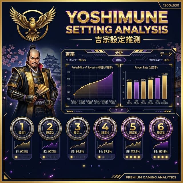 真打 吉宗 設定判別・設定差まとめ【スマスロ】CZ確率・AT確率・設定示唆演出